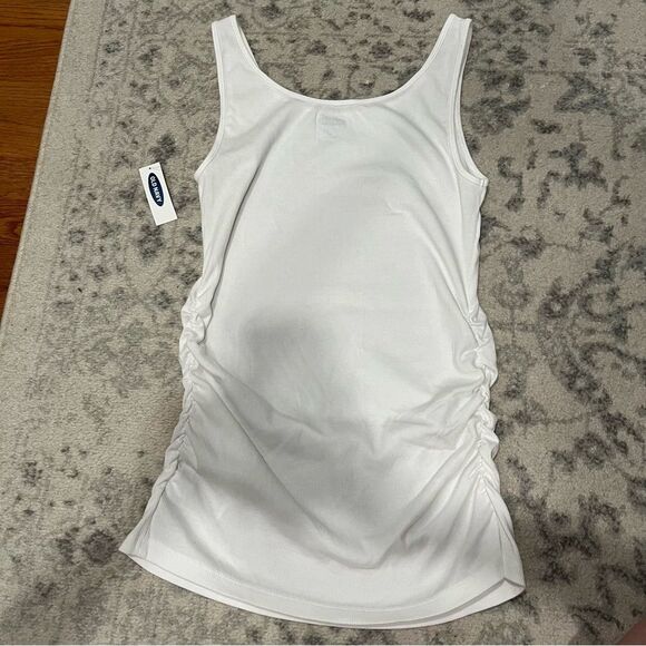 NWT Old Navy Maternity Bright White First-Layer Rib-Knit Side-Shirred Tank Top - Picture 4 of 8
